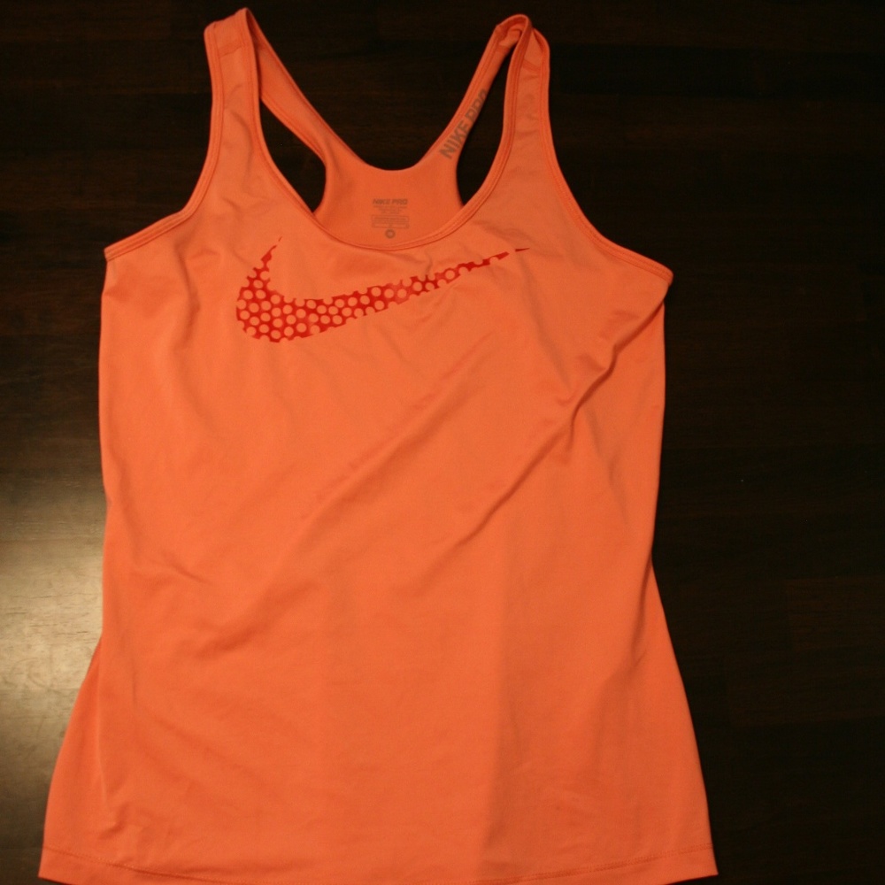 Pink/Coral Nike Pro Dri Fit Racer Tank